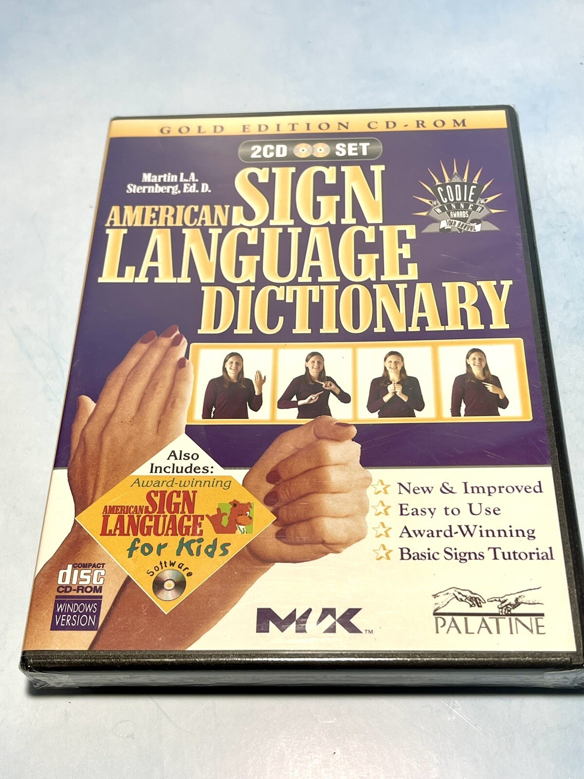 Vintage American Sign Language Dictionary Gold Edition CD Rom CD Set Brand New