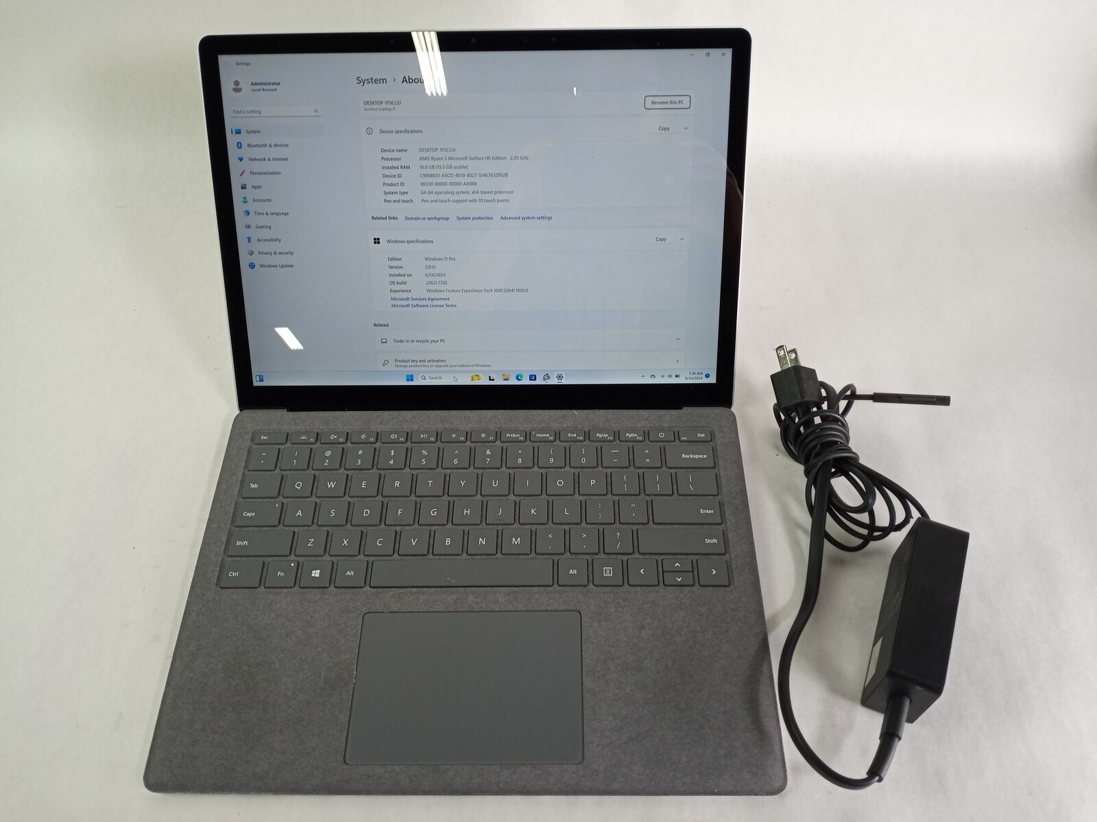 Microsoft Surface Laptop 4 Ryzen 5 Microsoft Surface Edition 2.20 GHz 16 GB 256