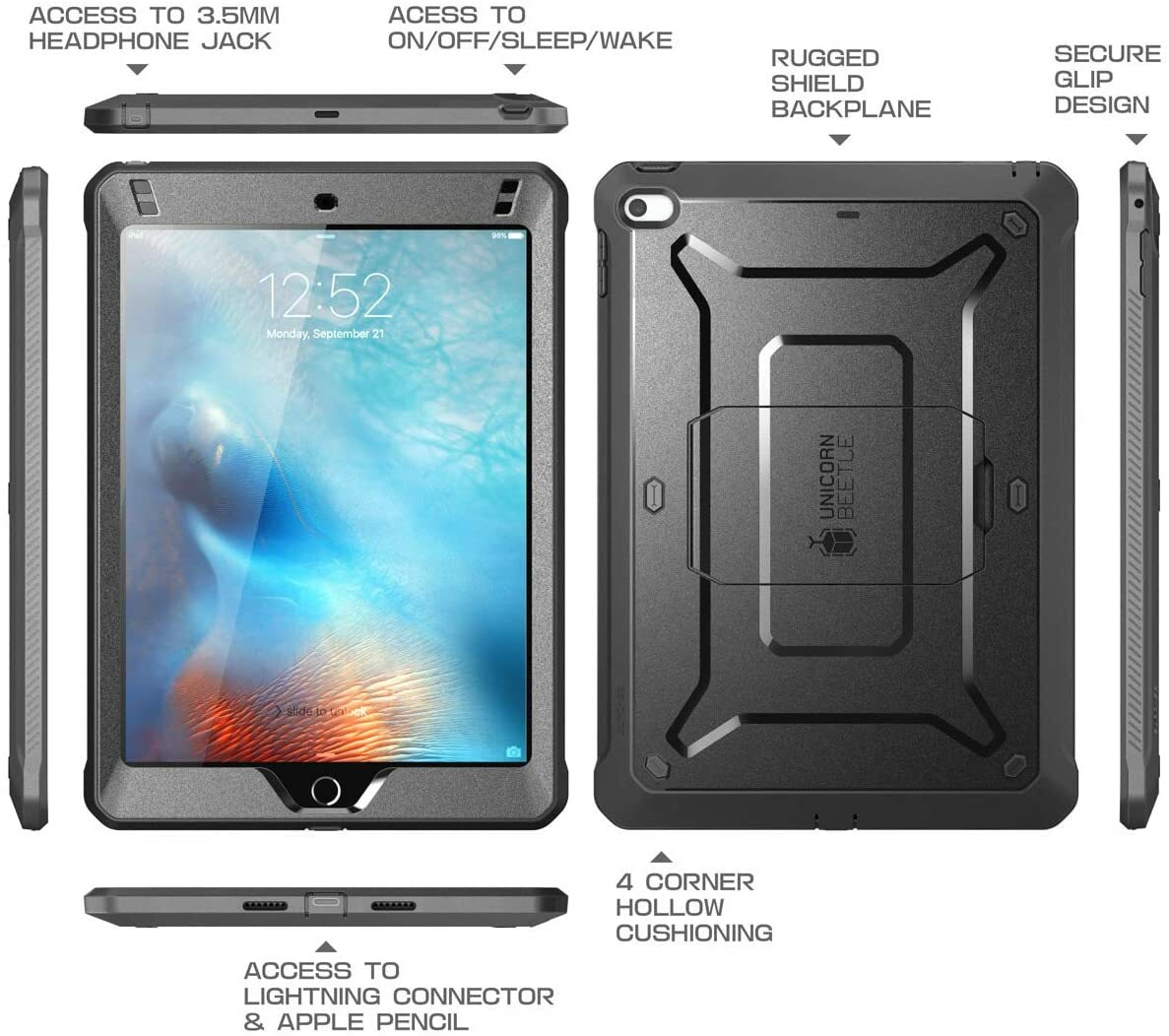 SUPCASE for Apple iPad Mini 5 / Mini 4 Dual-Layer Screen Case Tablet Stand Cover