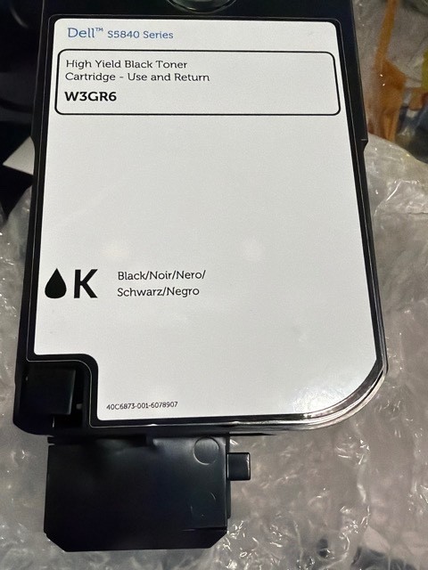 GENUINE DELL W3GR6 HIGH YIELD TONER CARTRIDGE BLACK S5840 20k •SEEMS FULL