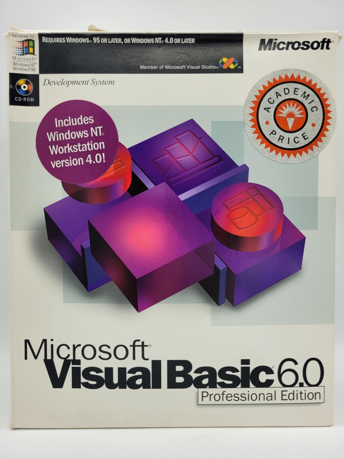 Microsoft Visual Basic 6.0 Professional Edition Academic Vintage Software Box