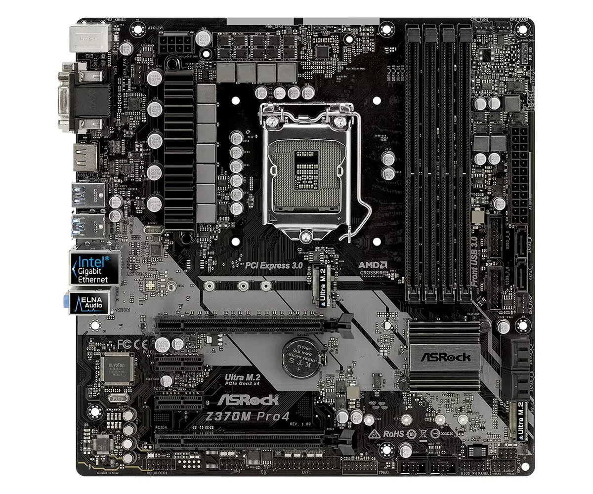 ASRock Z370M Pro4 Motherboard LGA1151 Z370 Micro ATX Intel Motherboard