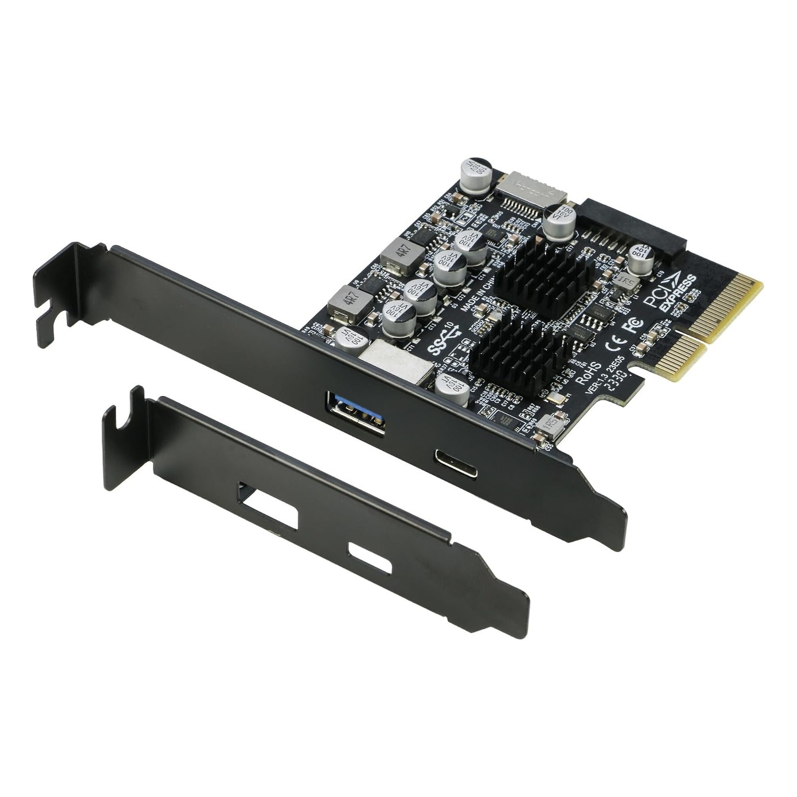 USB 3.1 PCIe Card, RIITOP PCI-e 3.0 x4 to USB3.2 Gen2 Adapter (10Gbps) Expands