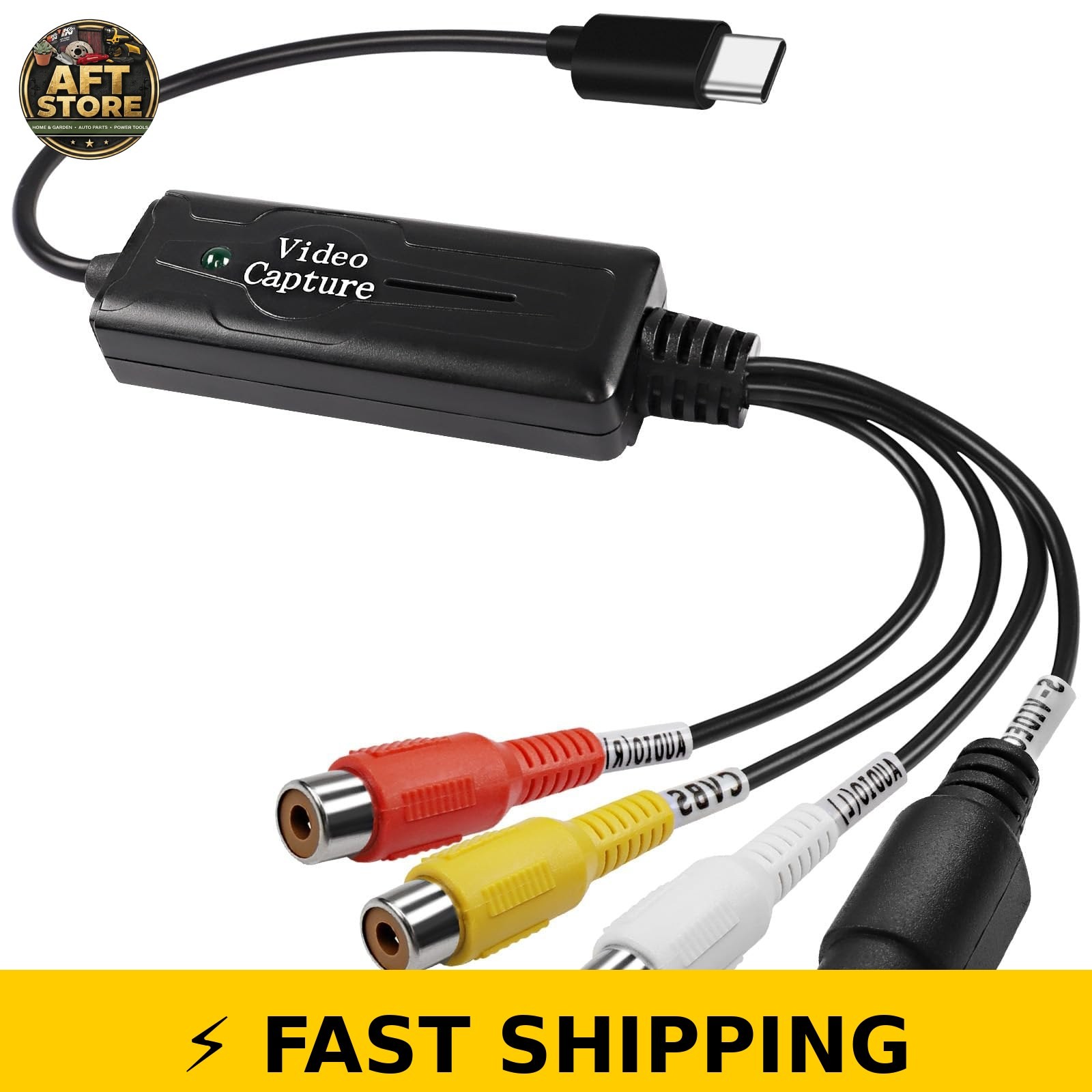 XMSJSIY RCA AV to USB C Video Capture Card Adapter