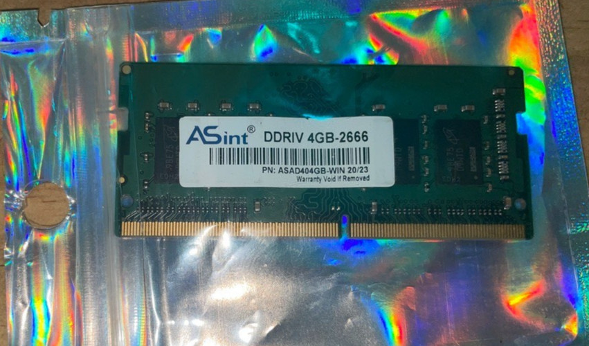 ASint® DDRIV 4GB-2666 PN: ASAD404GB-WIN 20/23
