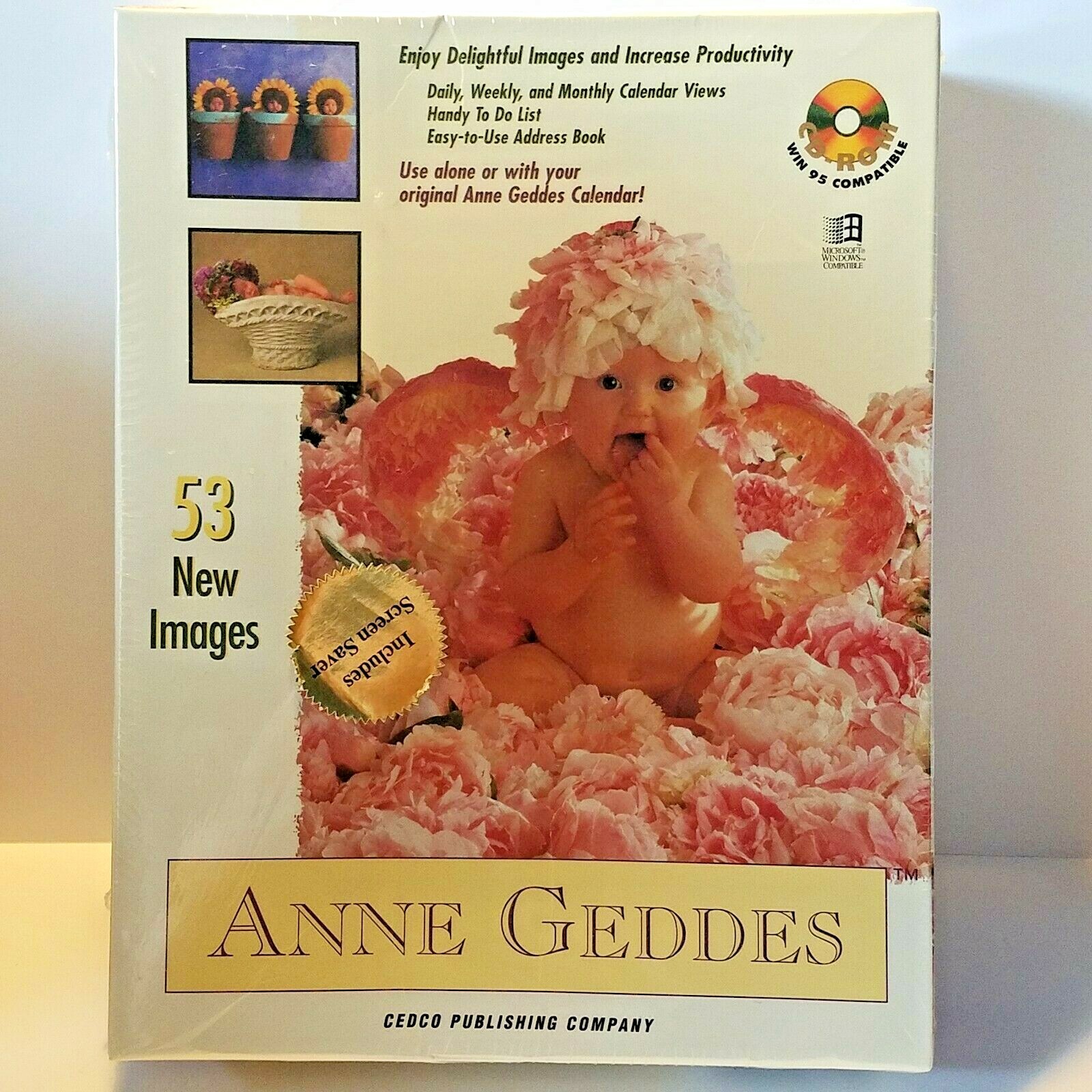 Anne Geddes Images and Productivity CD-Rom Windows 1998 Calendar Address Book