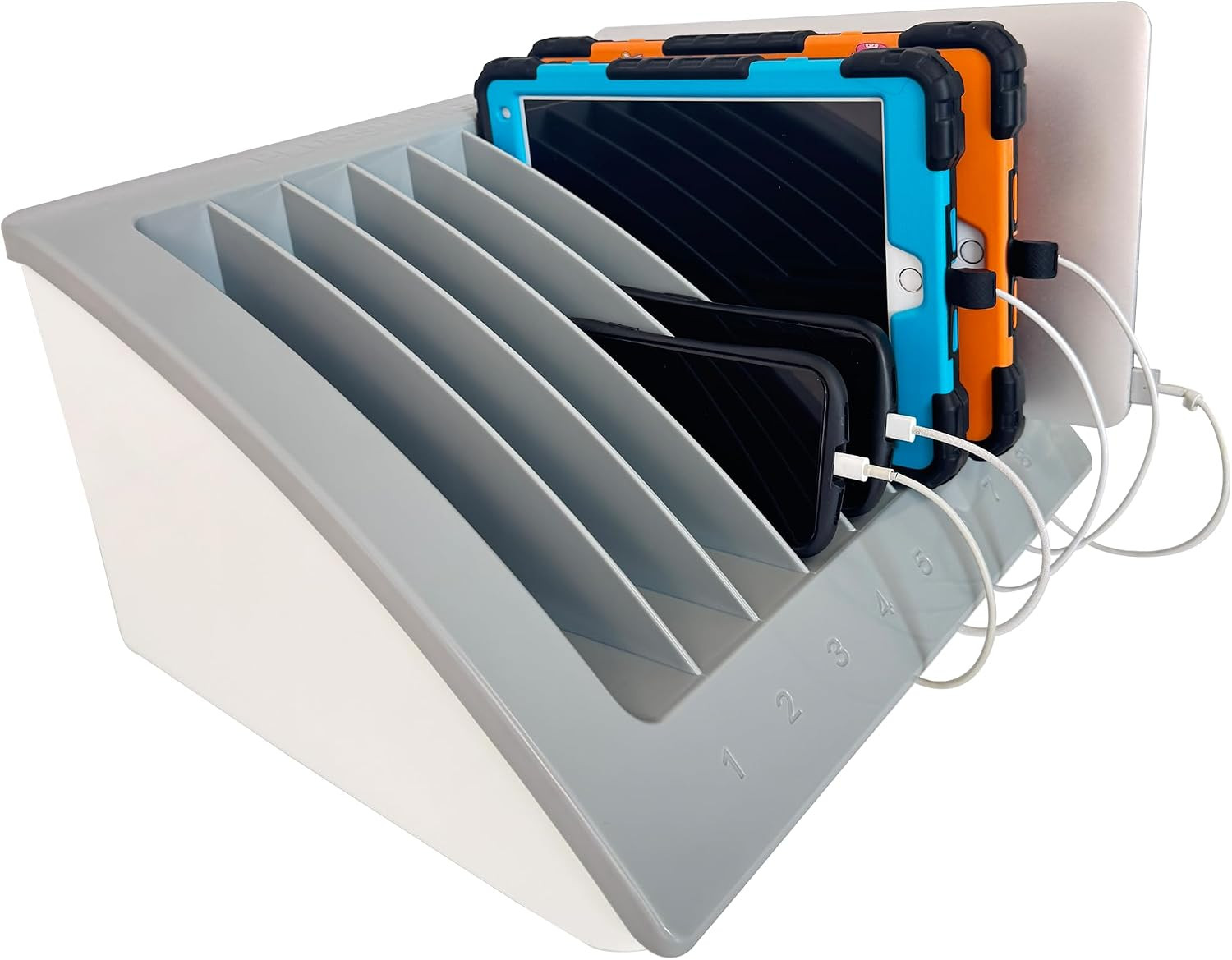 8-Device Laptop & Tablet Charging Station with Surge Protection