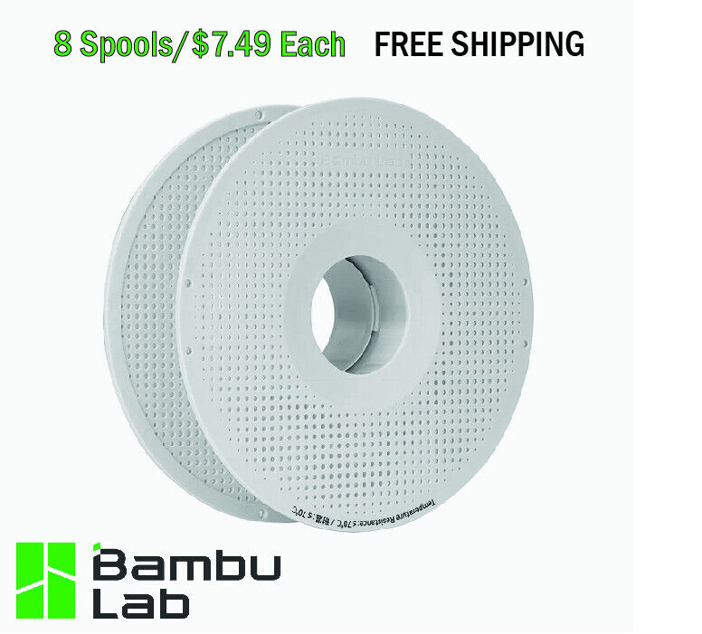 8x Bambu Lab Reusable Filament Spool - AMS Compatible - 