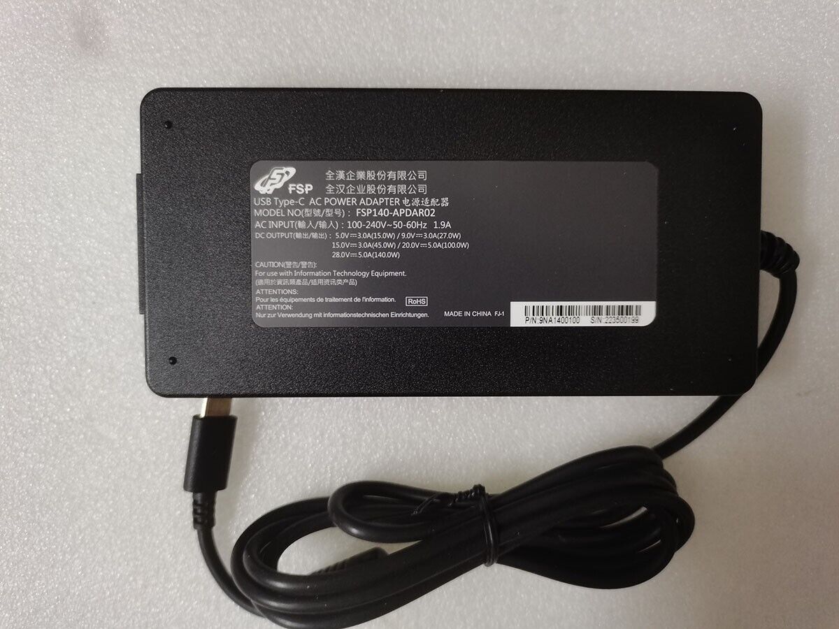 Original FSP 28V 5A FSP140-APDAR02 2023 Laptop 140W USB Type-C AC Power Adapter