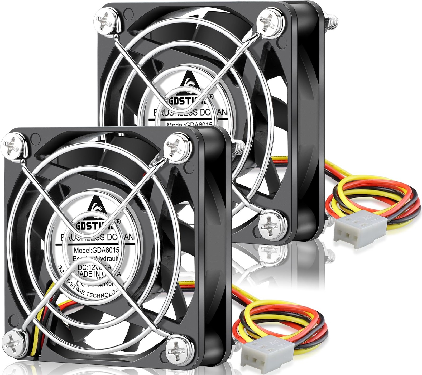 60mm x 15mm Fan 3 Pin 12V DC Brushless Quiet Slim PC Cooling 2Pack