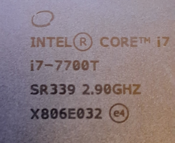 Intel core i7-7700T CPU