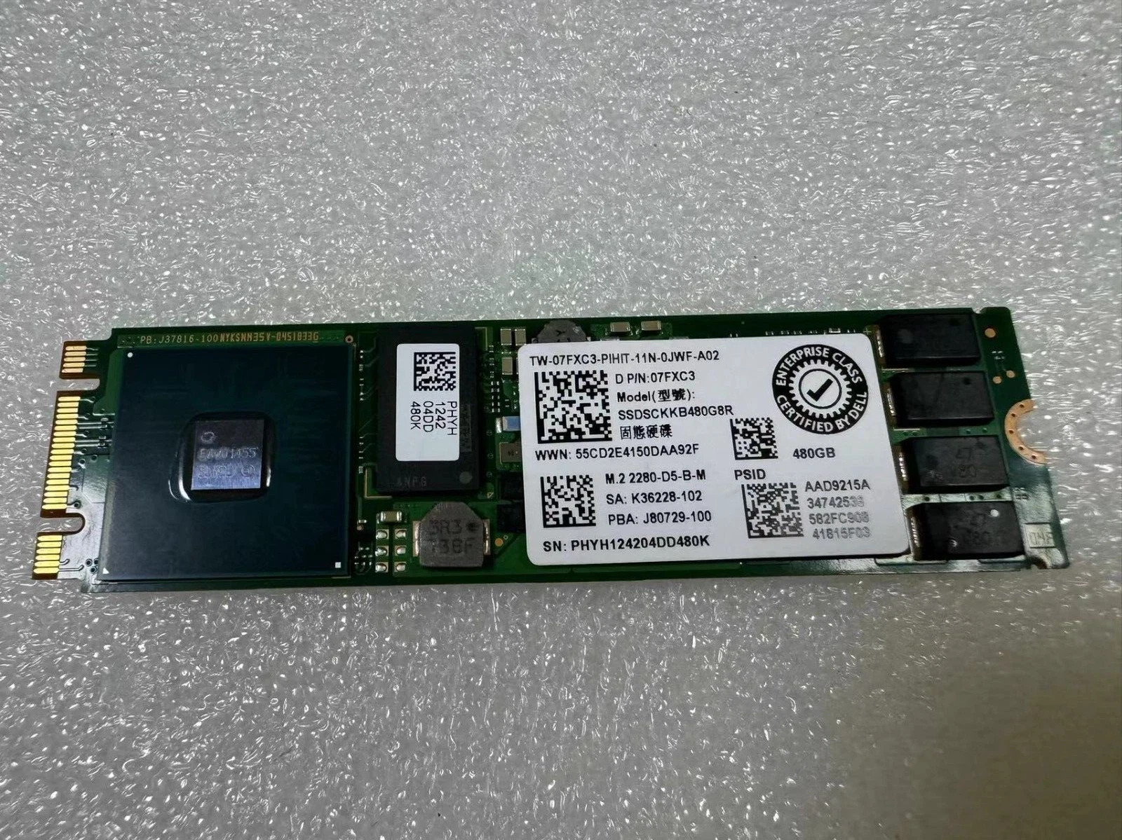 Dell 7FXC3 WCP9P 480GB M.2 2280 SATA SSD Intel SSDSCKKB480G8R 07FXC3 BOSS Card