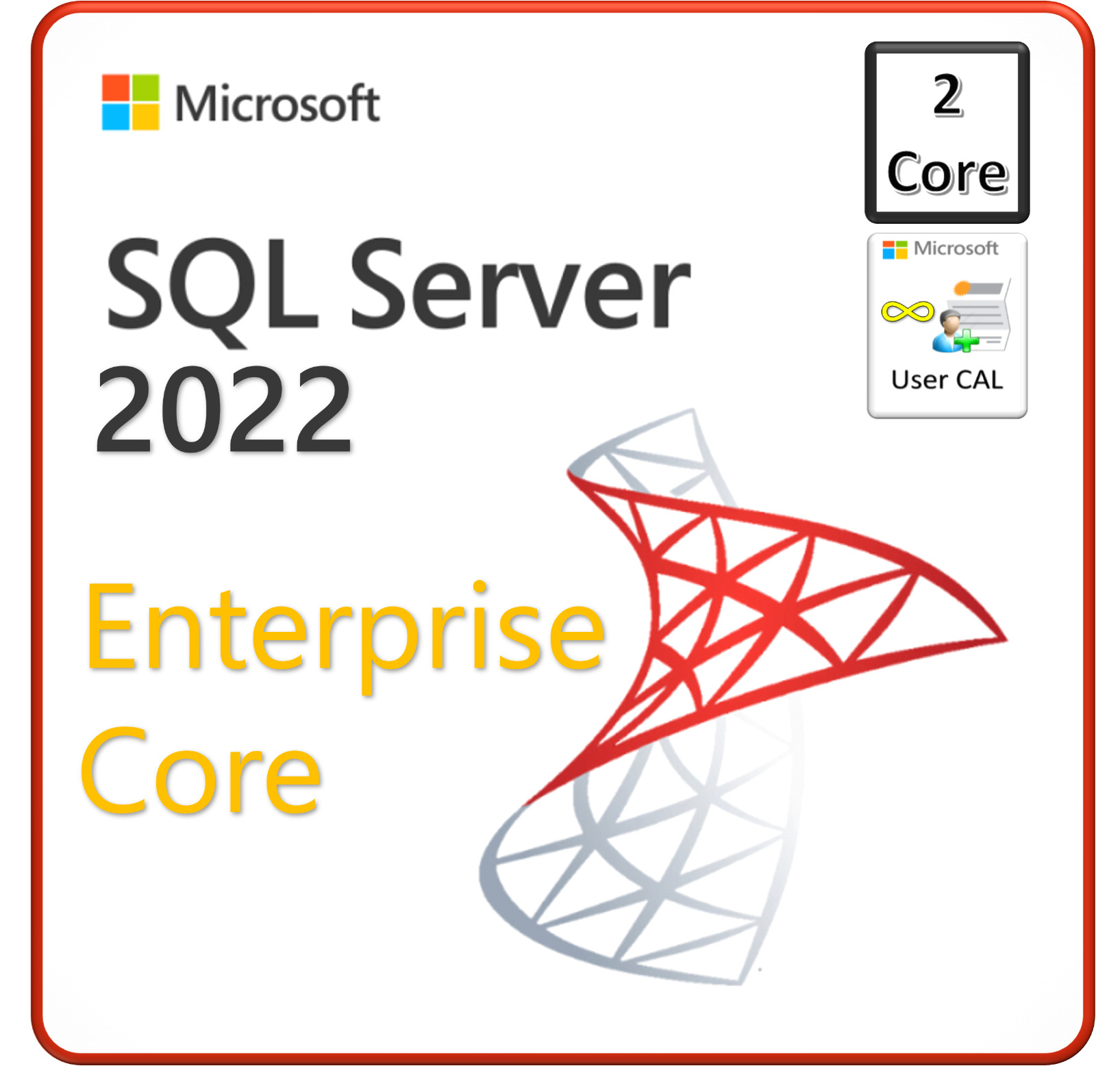 Microsoft SQL Server 2022 Enterprise Core -  2 Core License - CSP Perpetual