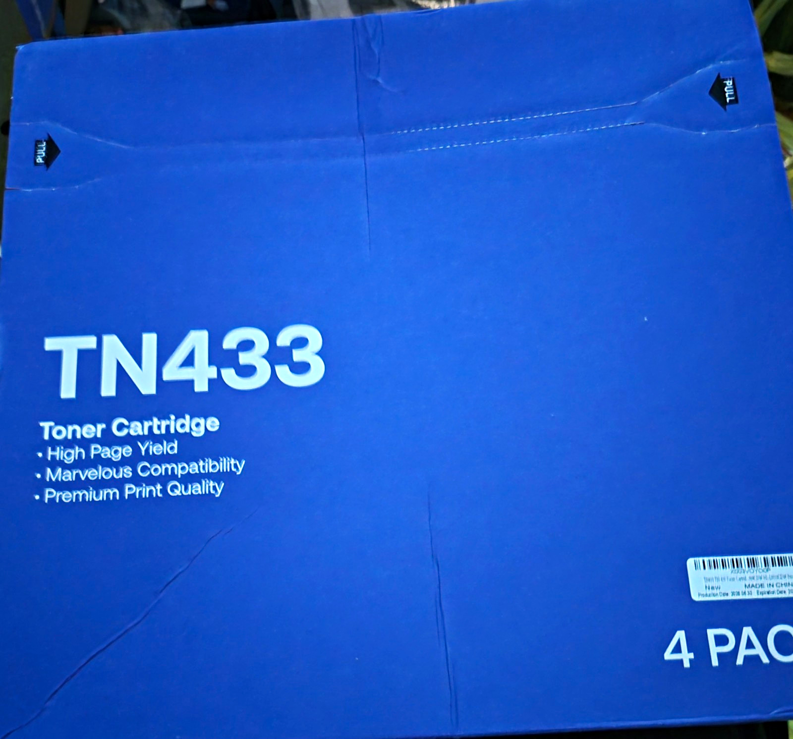 TN433 Compatible Toner Cartridge 4-Pack High Yield 6500 Pages For Brother