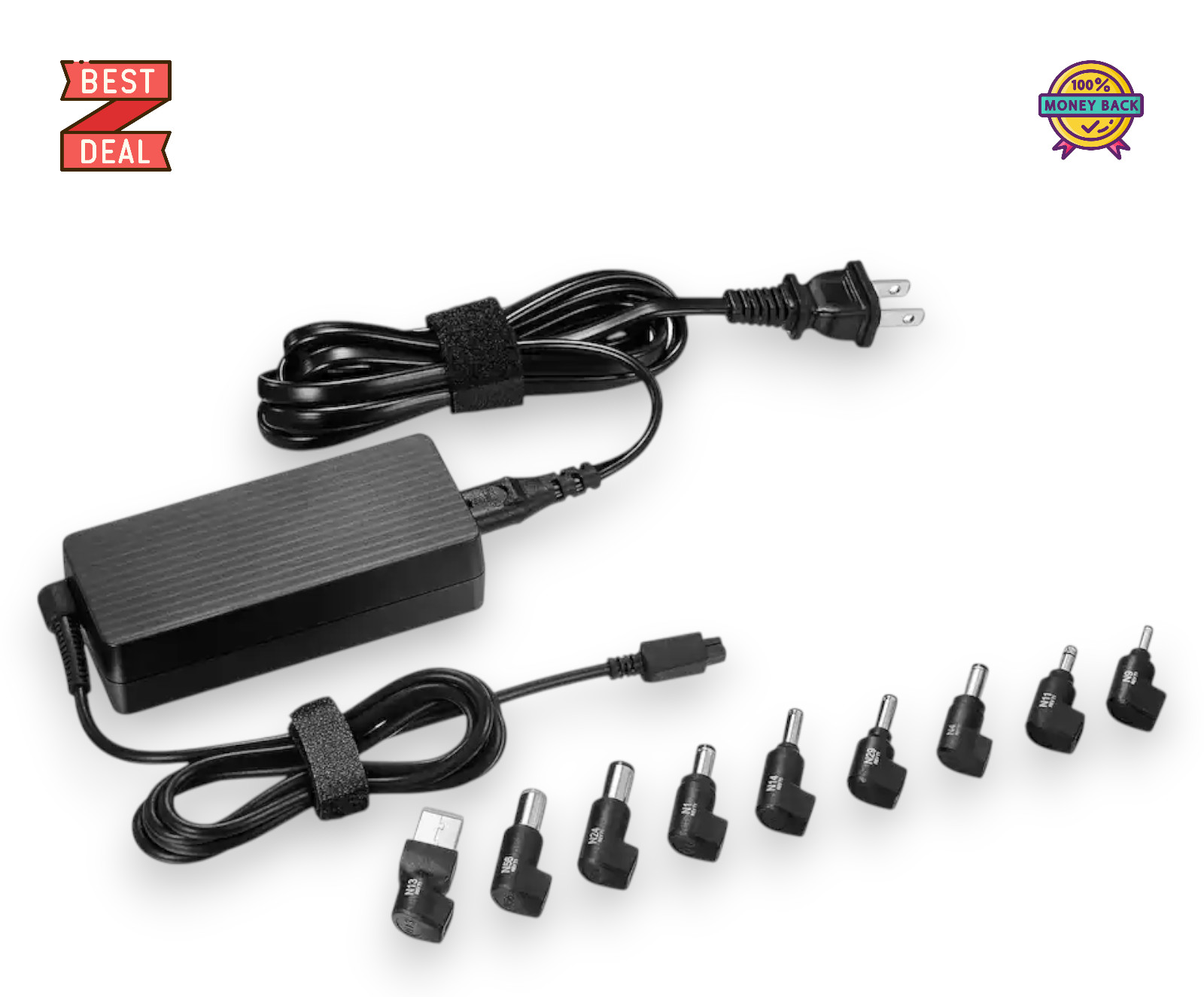 Lot of 20 65W Chargers for Laptops by Insignia (Universal Chargers)