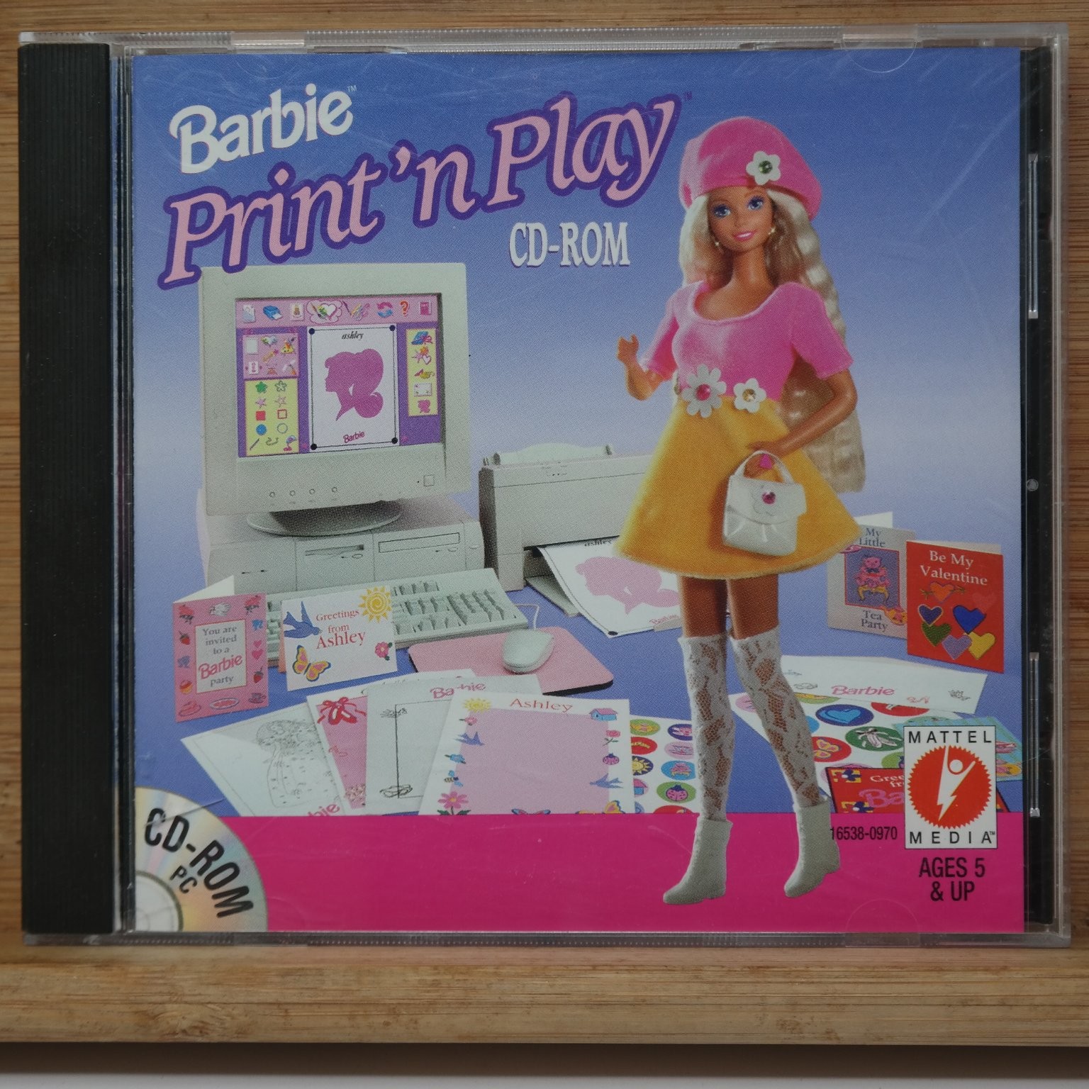 Barbie Print 'n Play Cd-rom PC Software Windows 3.1 95 Mattel Vintage Hobbies