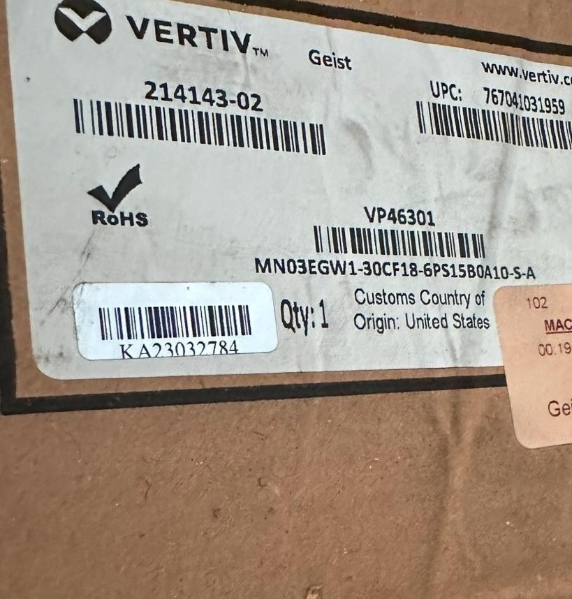 Vertiv VP46301 Geist Rack Power Distribution Combination Outlet C13/C19 60A 208