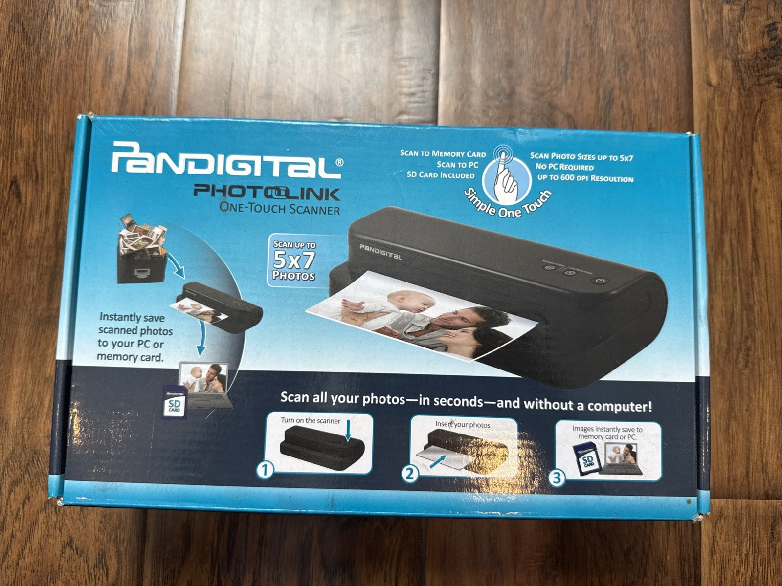 PANDIGITAL Photolink One Touch Photo SCANNER PANSCN04 Up To 5x7" Pictures Black 