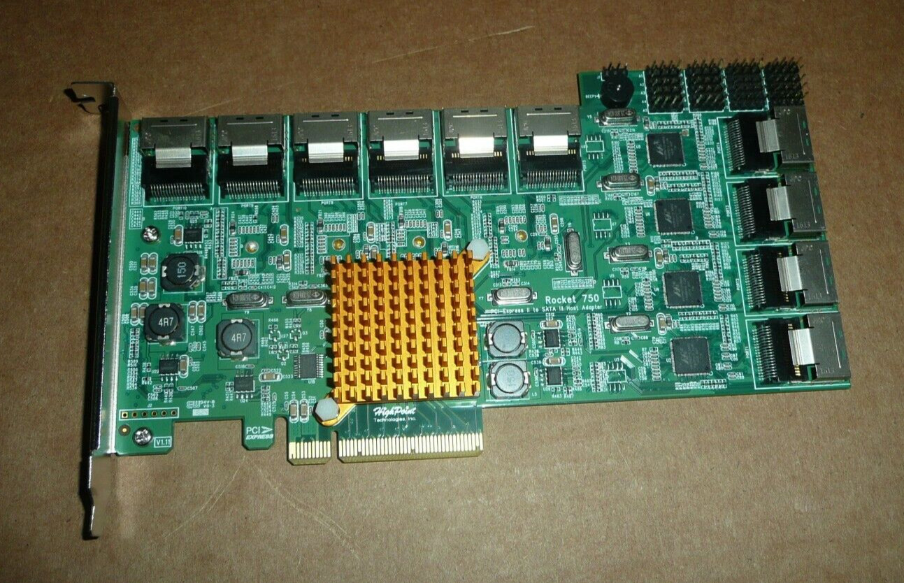 HighPoint Rocket 750 R750 40-Channel SATA 6Gb/s PCIe 2.0 x8 HBA RAID Card