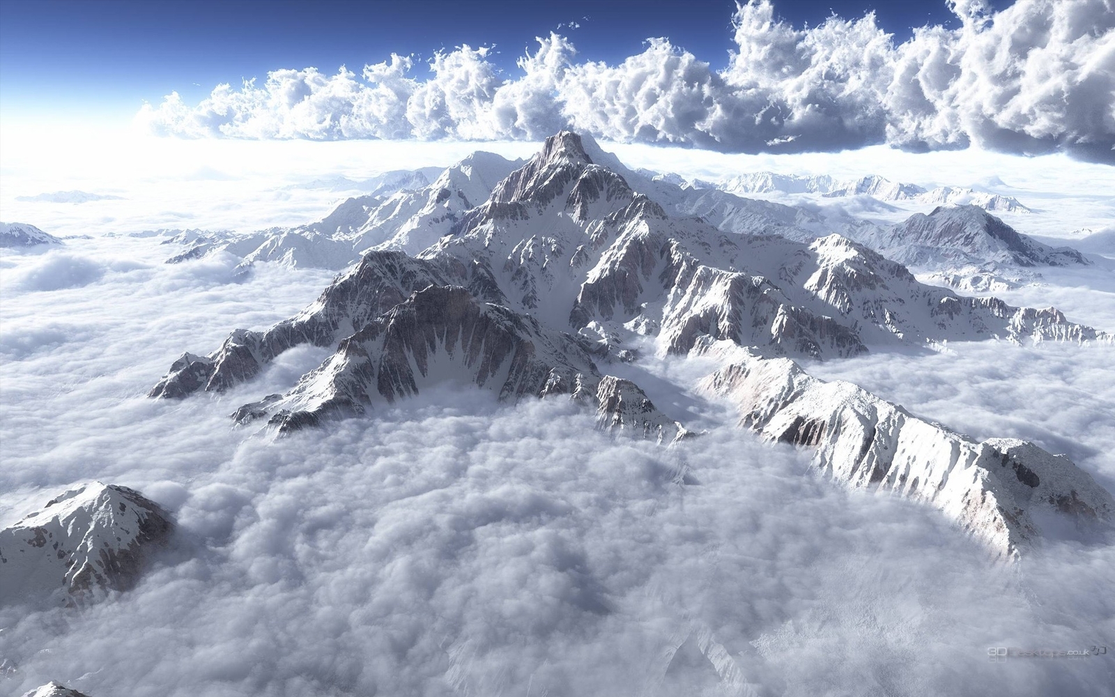 Landscape mountains nature snowy mountain Custom Gaming Mat Desk