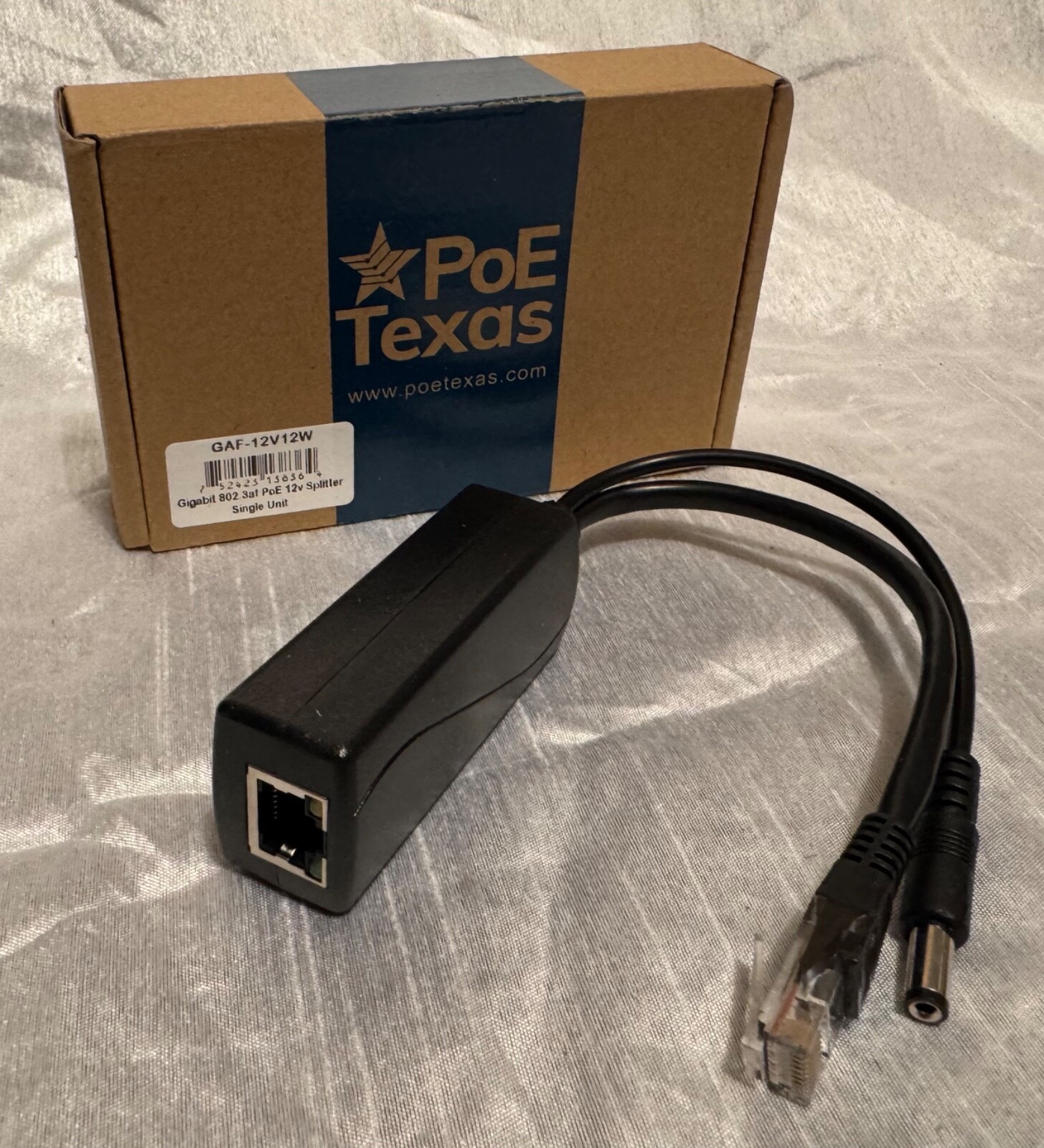 PoE Texas GAF-12V12W Gigabit 802 3at PoE 12V Splitter - split power from network