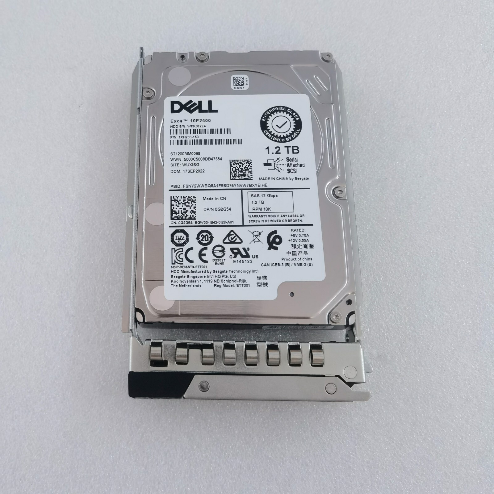 Compatible DXD9H G2G54 Dell1.2TB10K 12G 2.5 SAS HDD 0G2G54 ST1200MM0099 400-ATJL