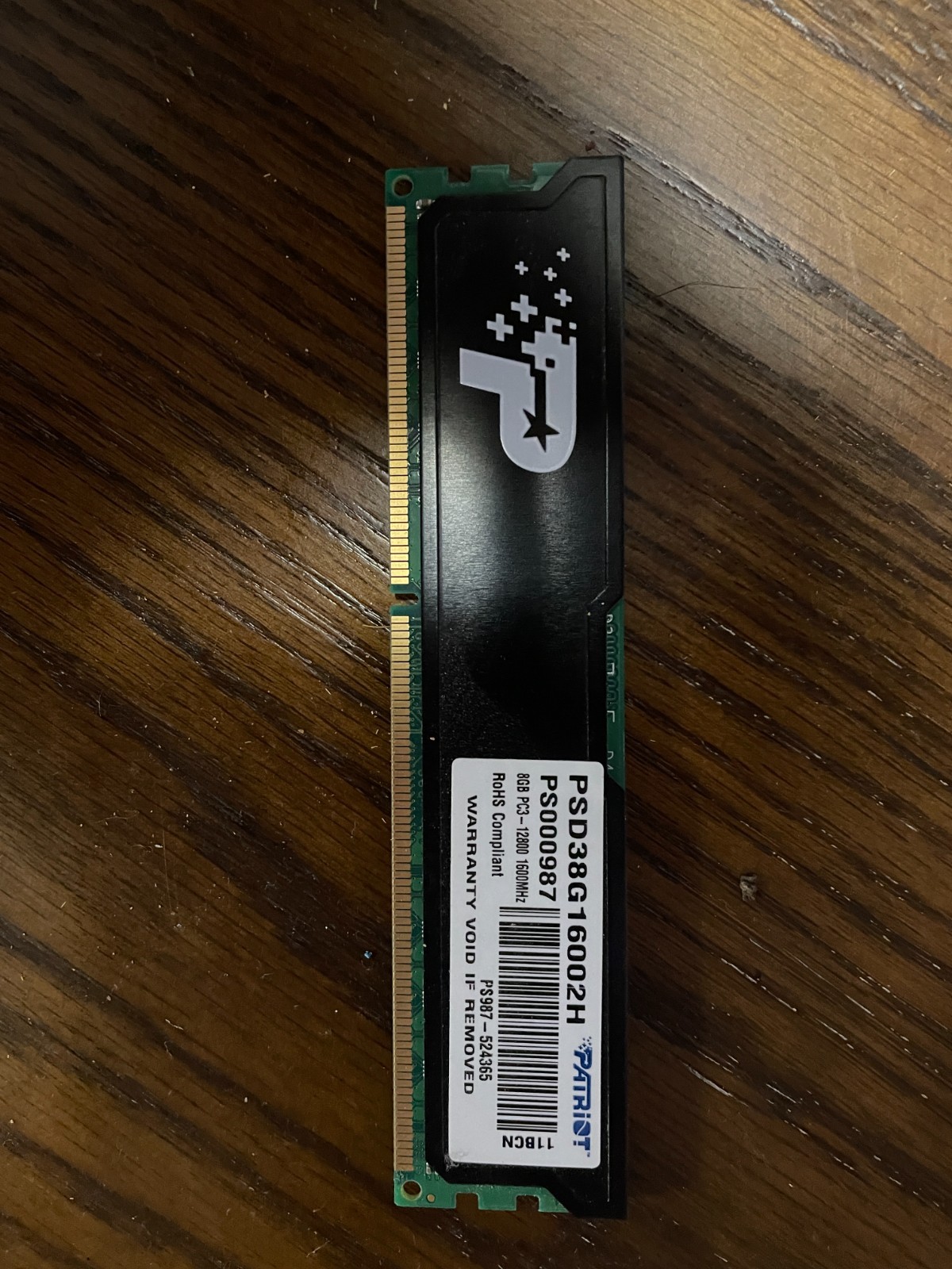 Patriot Signature DDR3 8GB RAM CL11 PC3-12800 (1600MHz) DIMM w/ Heatshield
