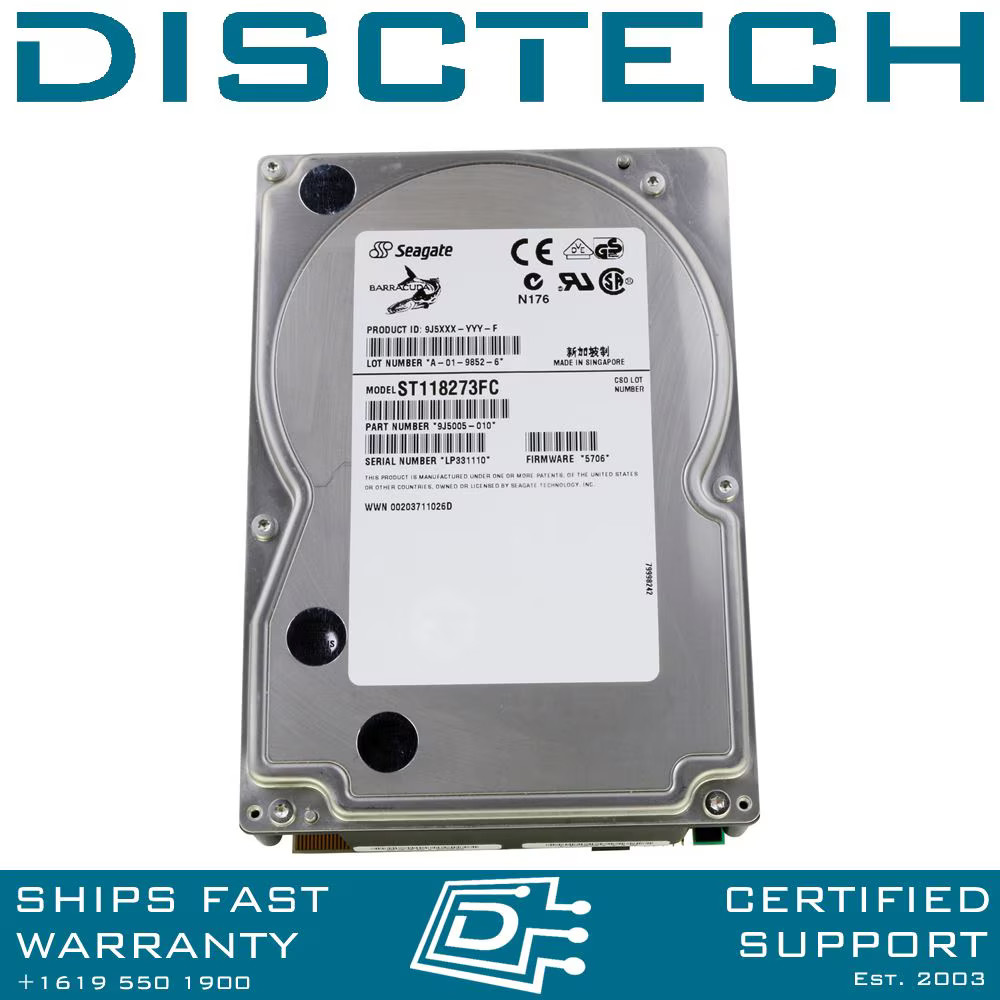 Seagate Barracuda 18FC ST118273FC 18GB 3.5" 7.2K RPM FC-AL Hard Drive