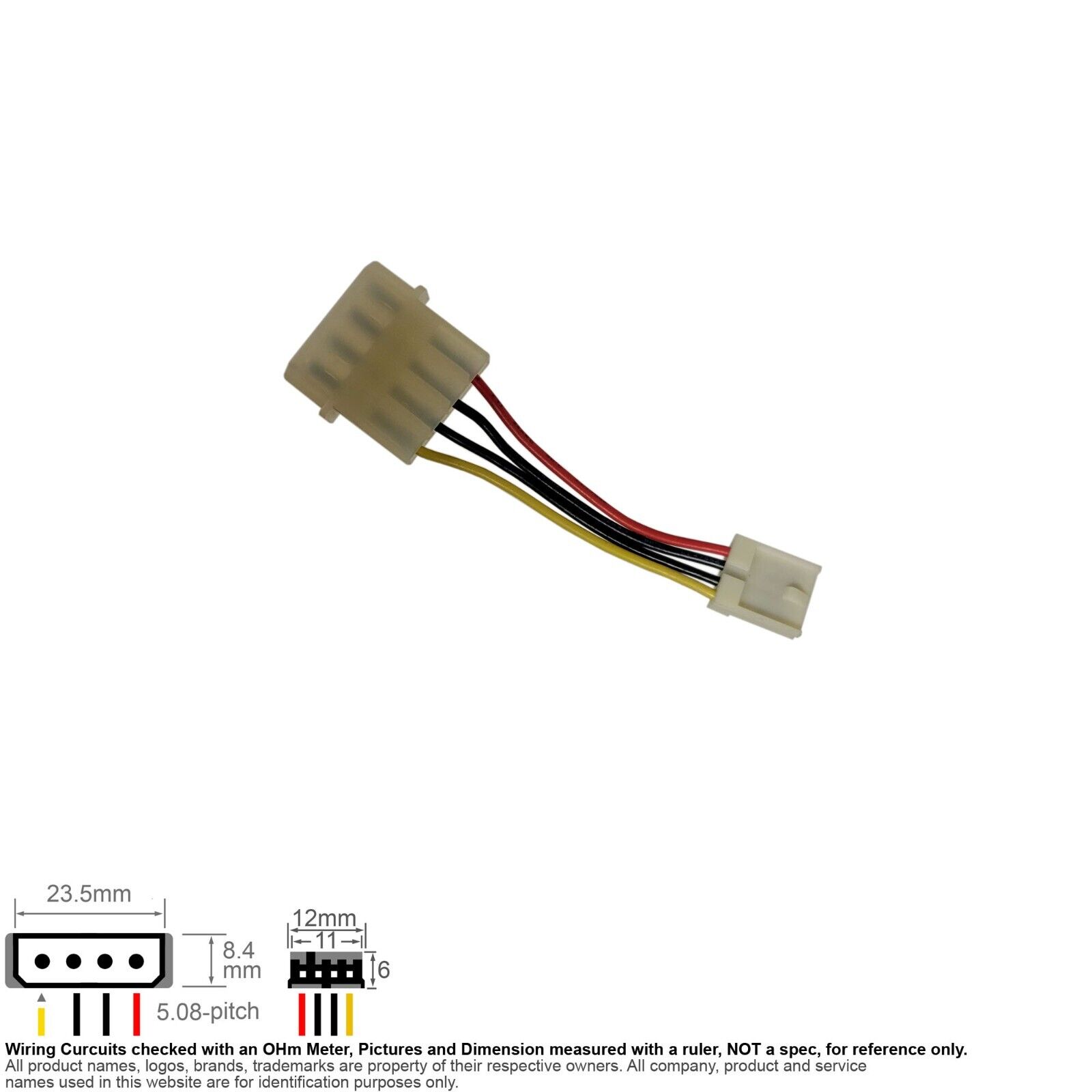 Cable Internal DC Power Molex Compatible IDE Floppy Adapter 2