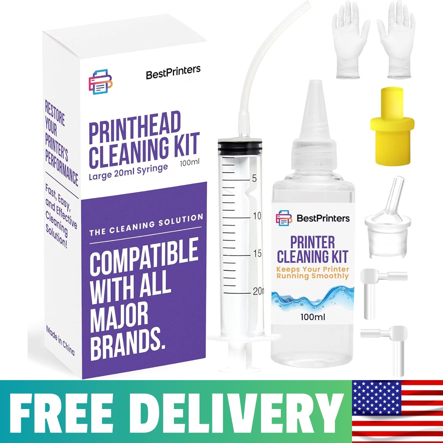 Best Printer Cleaning Kit for Epson, HP | Brother Inkjet Printhead Cleaning K...