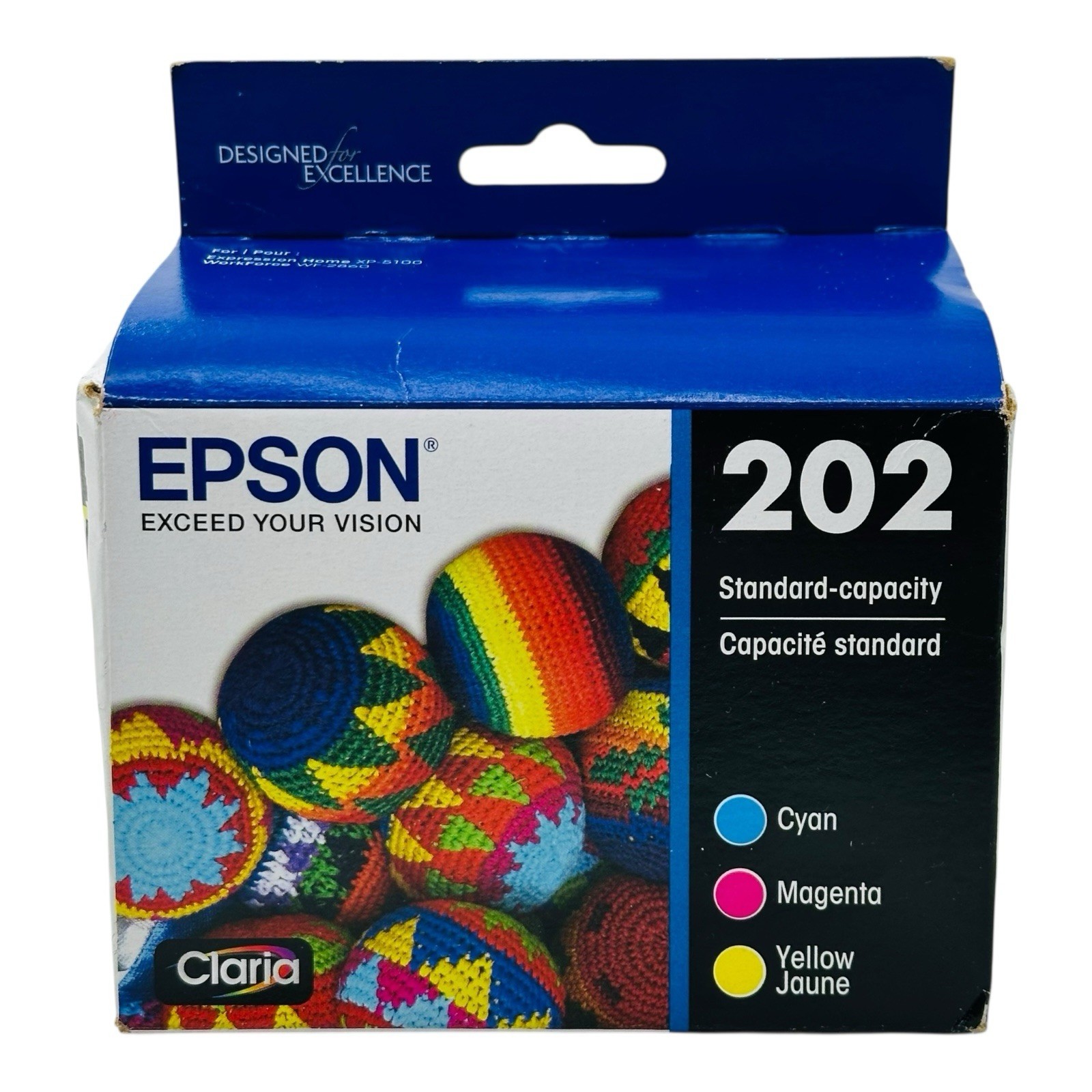 Genuine Epson 202 Cyan Magenta Yellow Ink Cartridge T202520 Exp 2027 Sealed Box