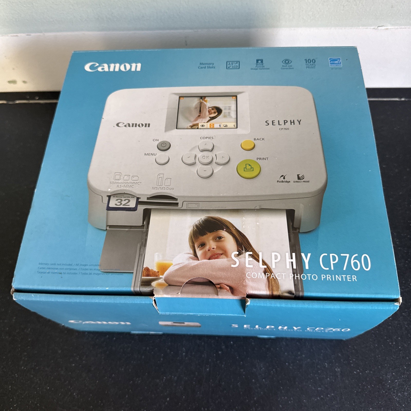 cannon selphy cp760 compact photo printer new in box complete printer