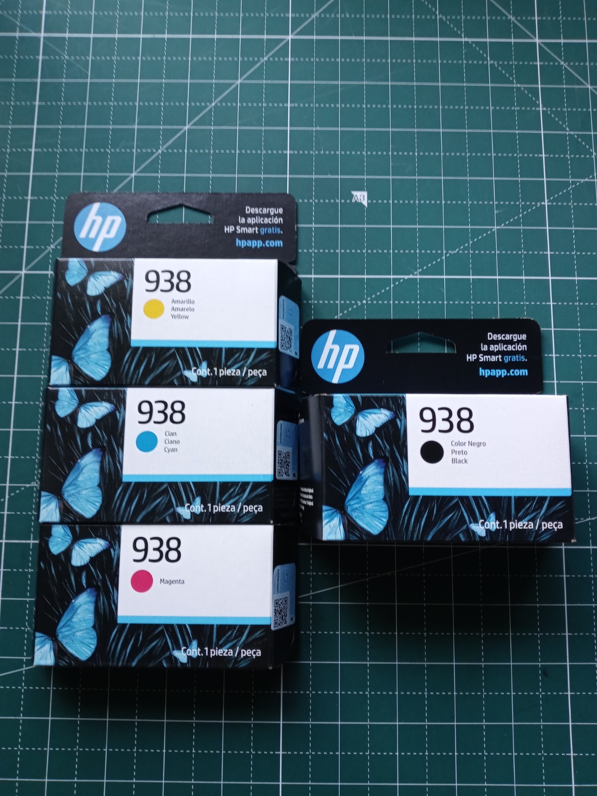 HP Genuine/Original 938 4-Pack Inkjet Cartridges Cyan Magenta Yellow Blk 9/25