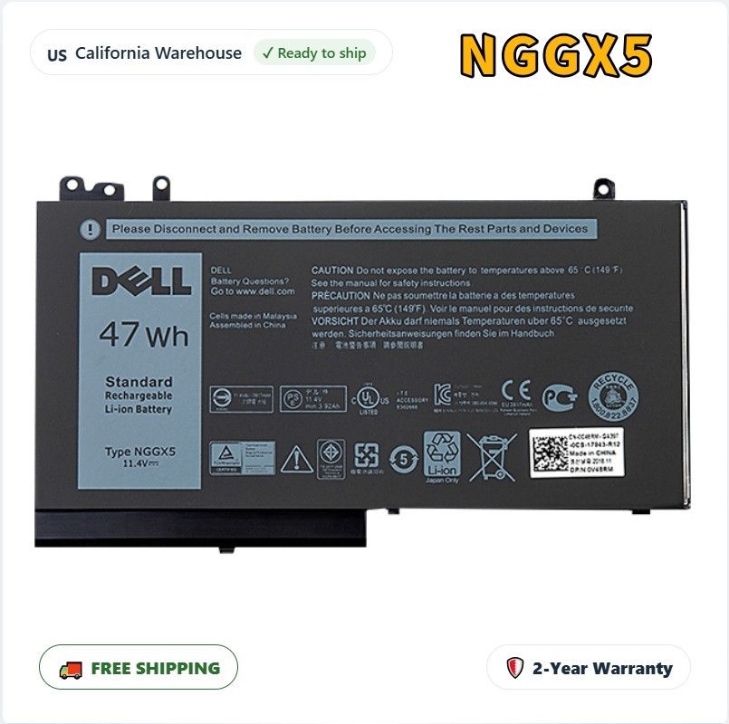 Genuine OEM Dell Battery 47WH NGGX5 for Latitude E5270 E5470 E5570 RDRH9 JY8D6