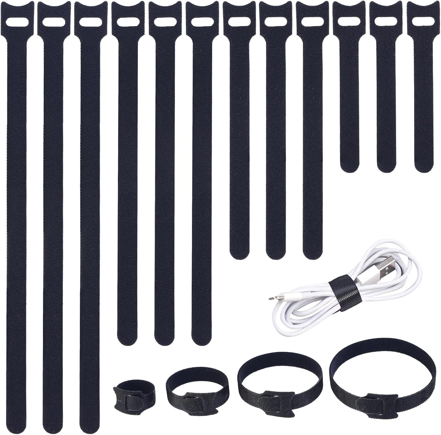 200PCS Reusable Cable Ties Wire Ties Cord Organizer Cable Organizer Adjustable