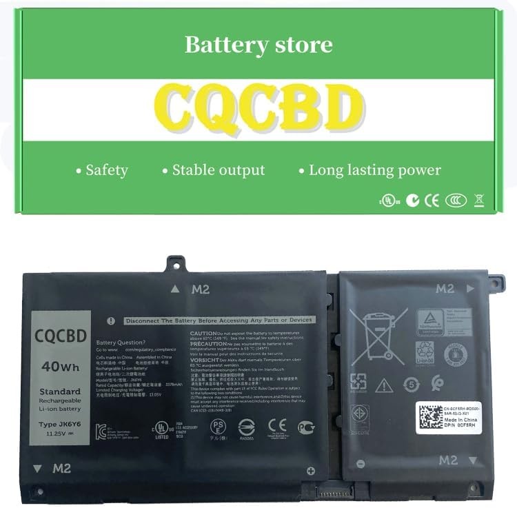 JK6Y6 H5CKD 0C5KG6 0CF5RH Battery for Dell Latitude 3410 3510 Vostro 5300 5401