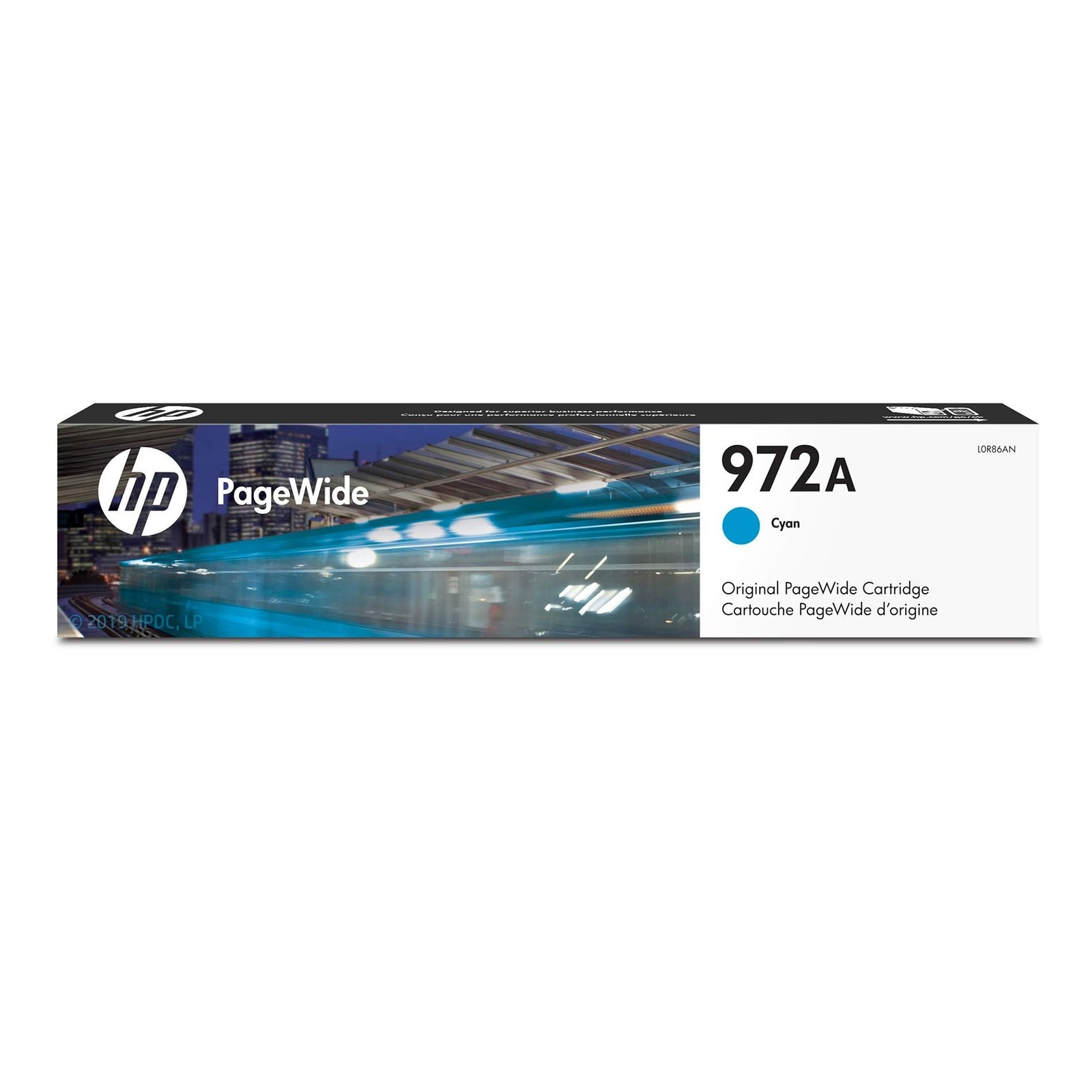 HP 972A PageWide Cyan Ink Cartridge L0R86AN Pro 452 477 552dw 577 Series