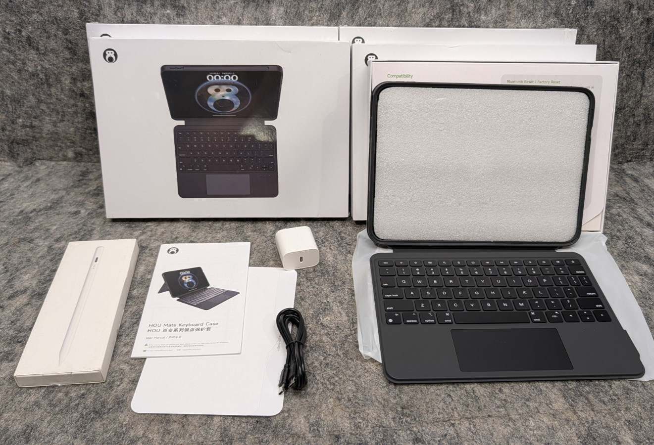 HOU 360° Rotating & Detachable Keyboard Case - iPad A16 10th Gen, Pencil 🔥New🔥