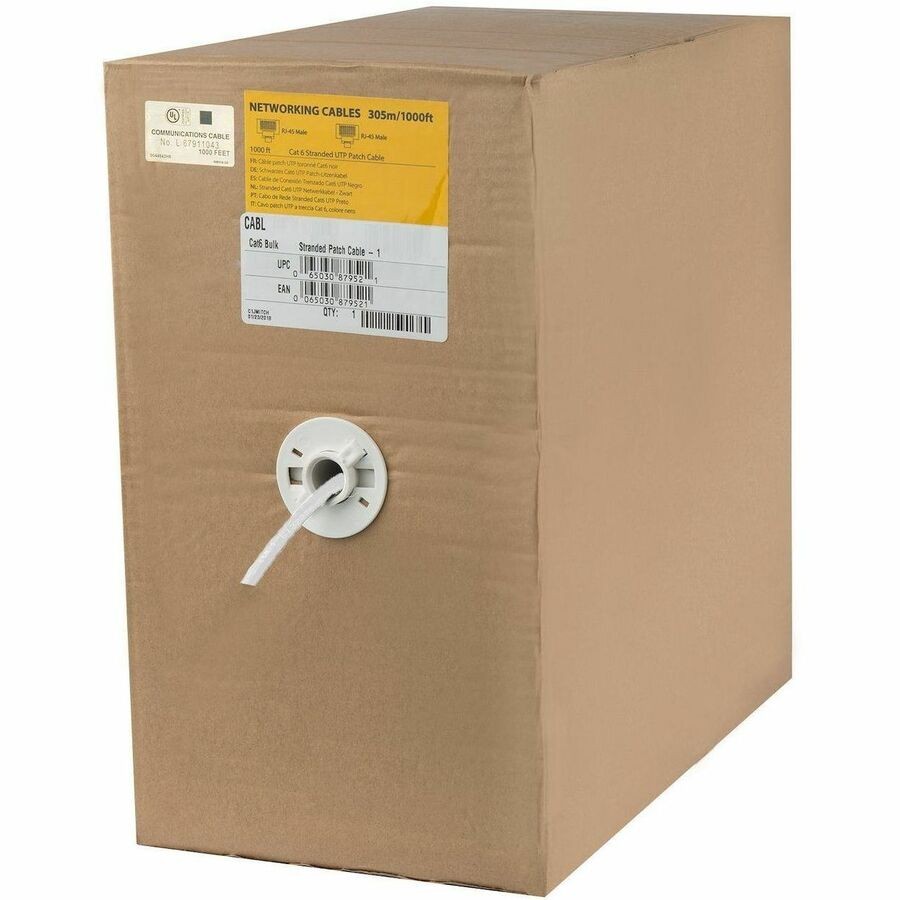 StarTech 1000ft Bulk Stranded Cat6 Ethernet Cable White WIRC6PATWHRL