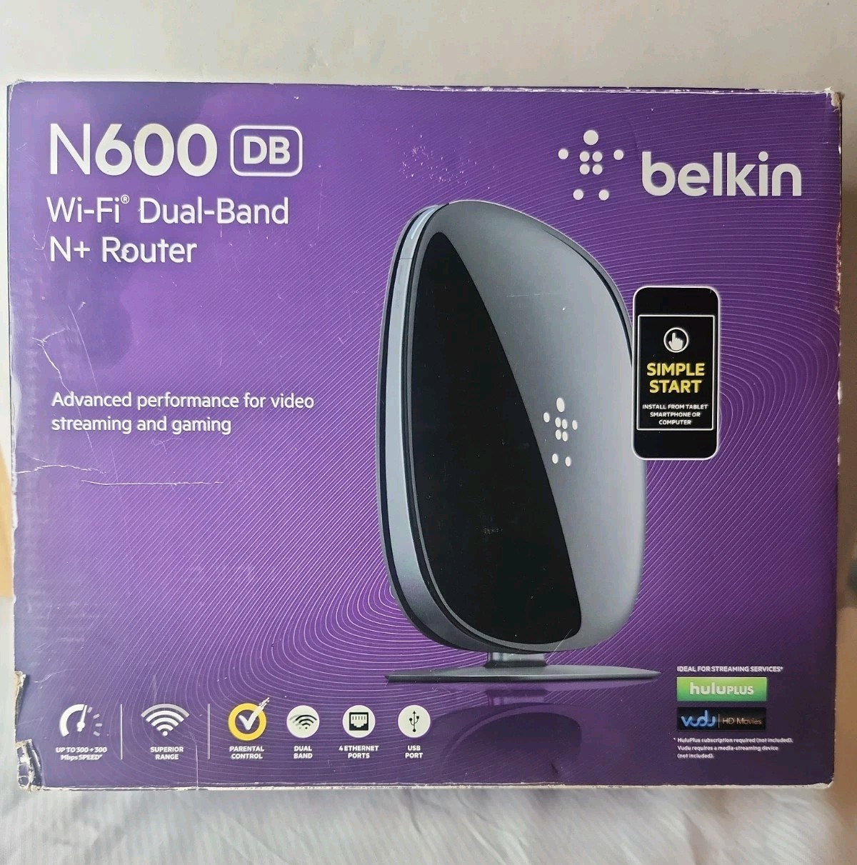 Belkin N600 300 Mbps 4-Port 10/100 Wireless N Router (F9K1102) Up to 300 Mbps