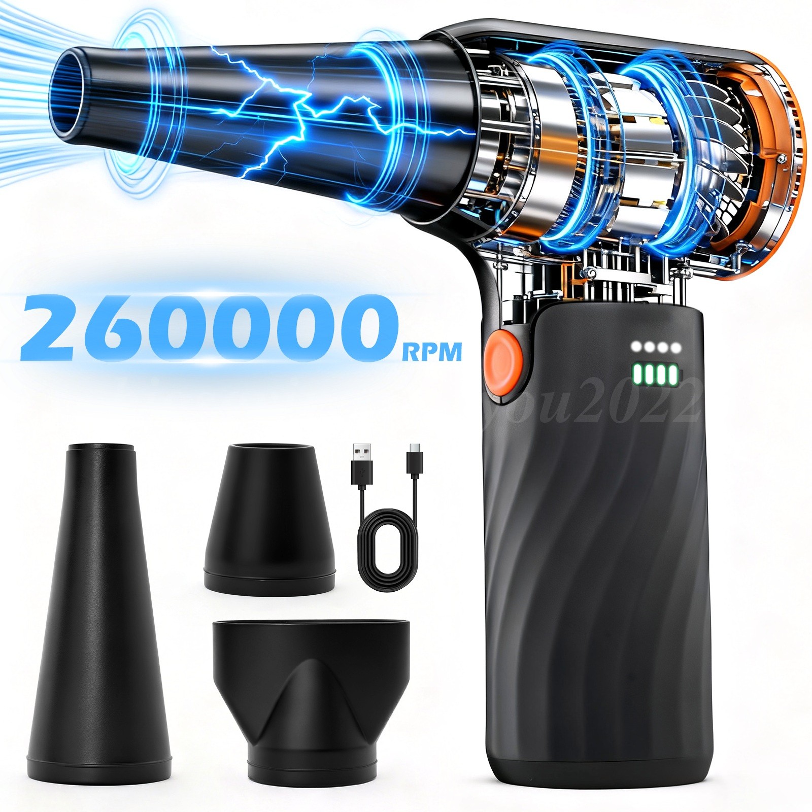 260000RPM Brushless Electric Air Duster-Mini Blower Turbo Fan for PC, Toys & Car