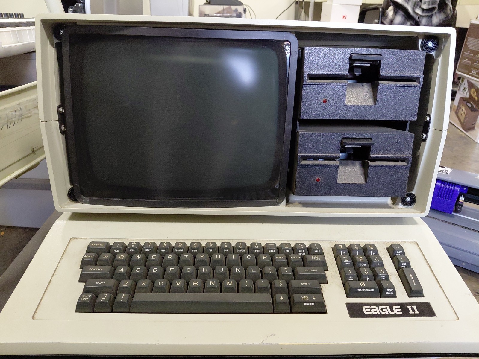 Eagle II Monitor Dual Floppy Vintage Computer Powers On Untested Further 