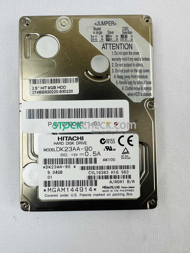 Hitachi DK23AA-90  2.5" HIT 9GB Hard Disk Drive CP004611-01