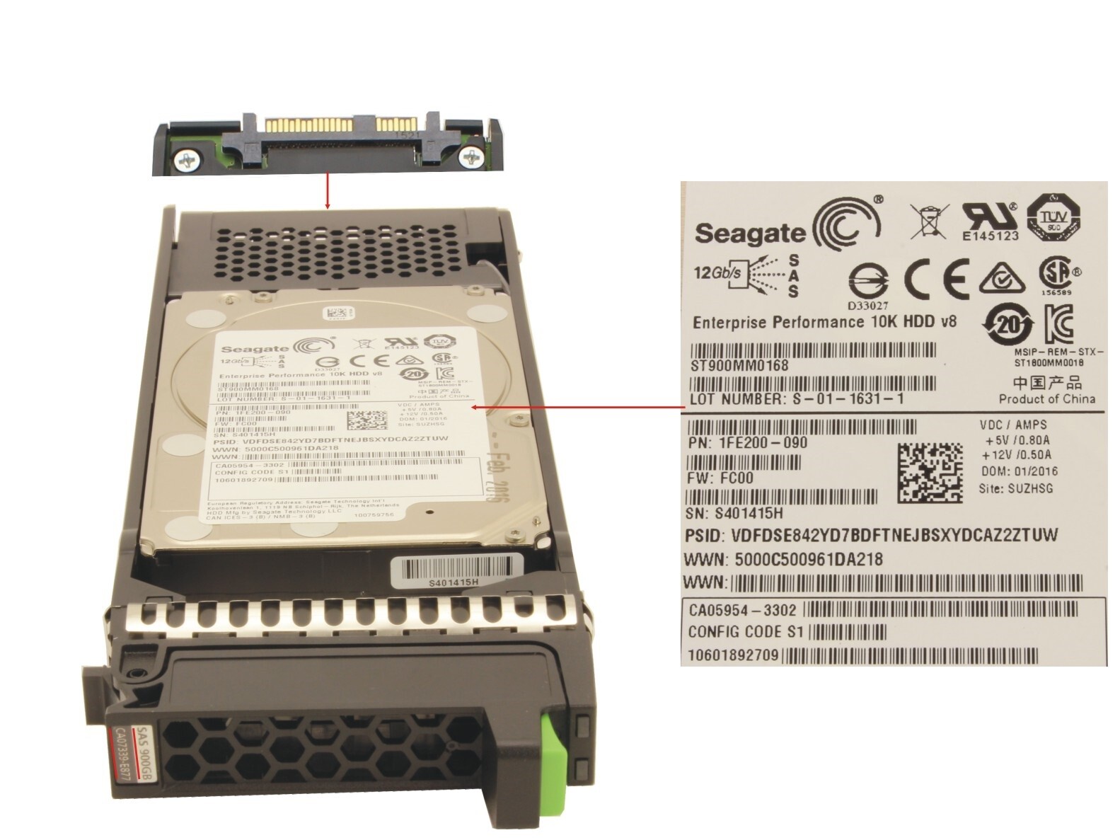 Fujitsu ETERNUS CA07339-E877 CA05954-3302 10601892709 900GB