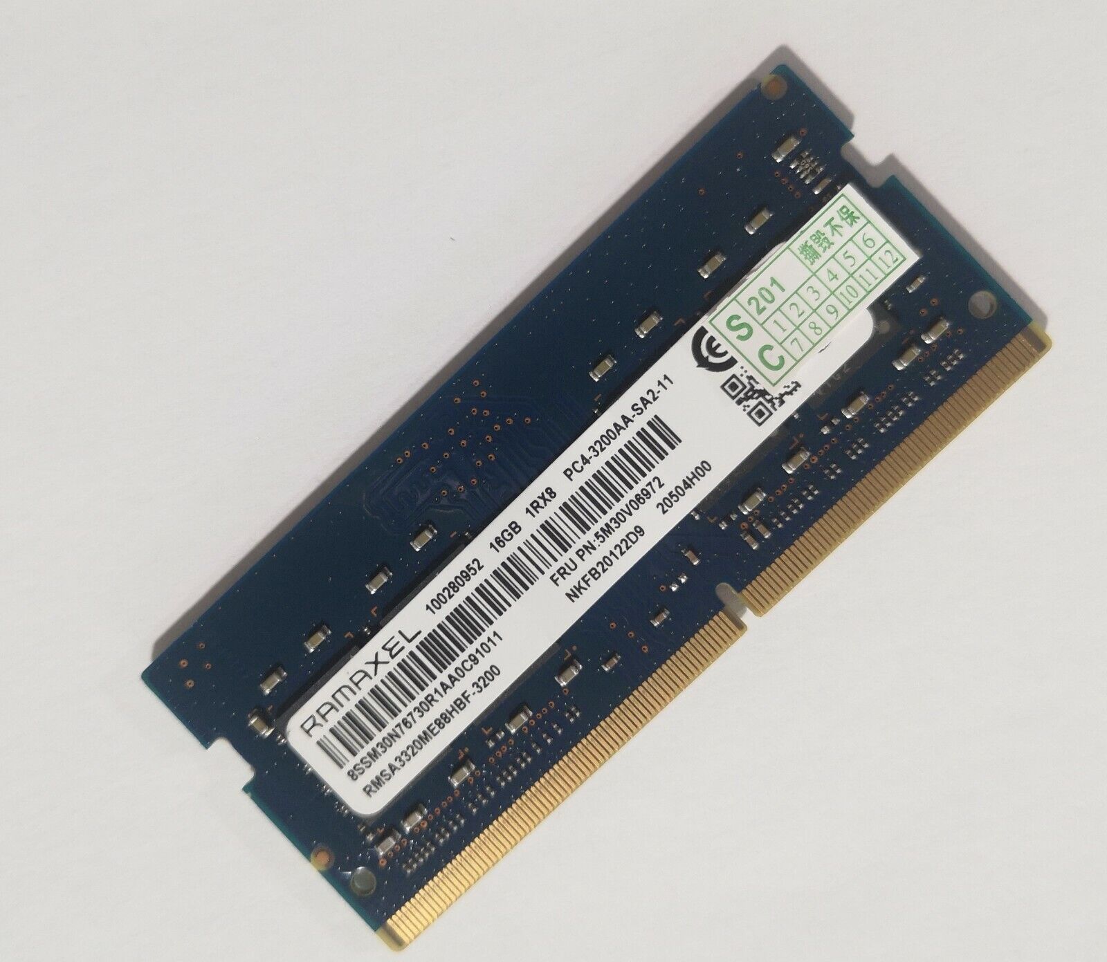 LENOVO RAMAXEL 16GB DDR4 3200MHz Laptop RAM 1Rx8 PC4-3200AA-SA2-11 SODIMM Good