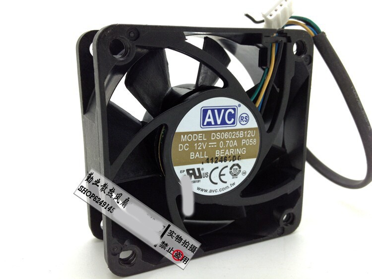 1PCS AVC DS06025B12U 12V 0.7A 6025 4-Wire PWM Speed-Controlled Fan