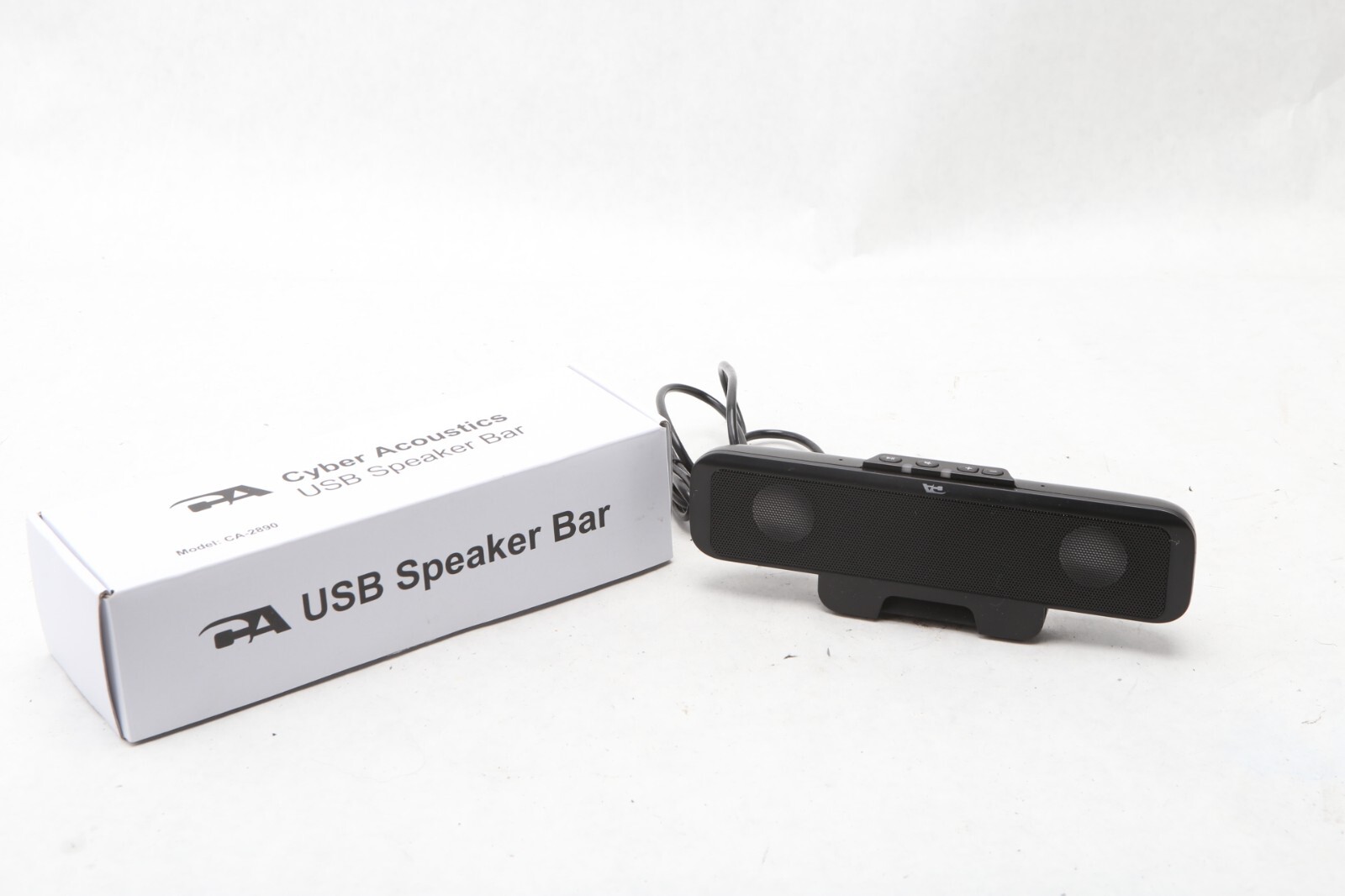 Cyber Acoustics CA-2890 USB Speaker Bar - Mounts to Bottom for Volume - S12