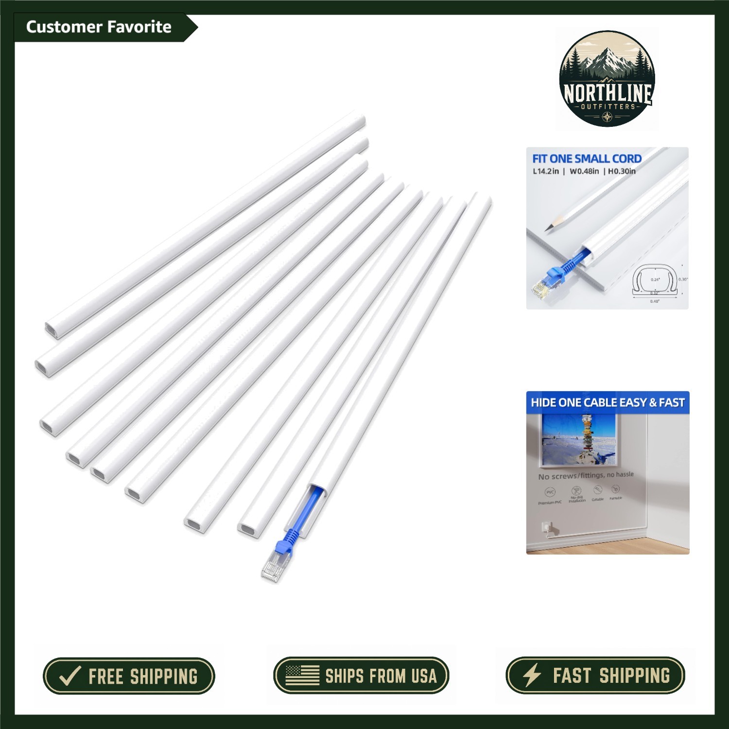Safety First: 128in White Cord Hider with Strong Adhesion, Flame-Retardant