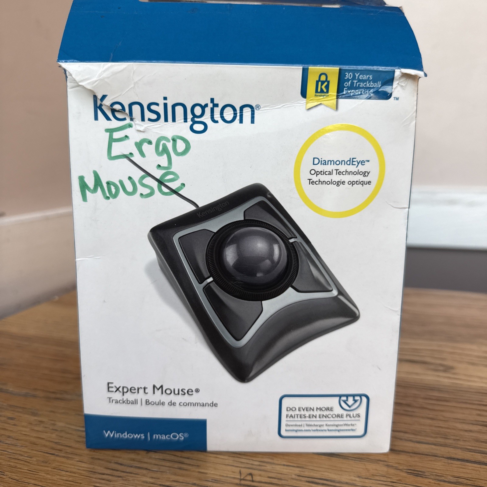 Kensington K64325 Expert Professional Trackball Optical tech Mouse M01398 VGC