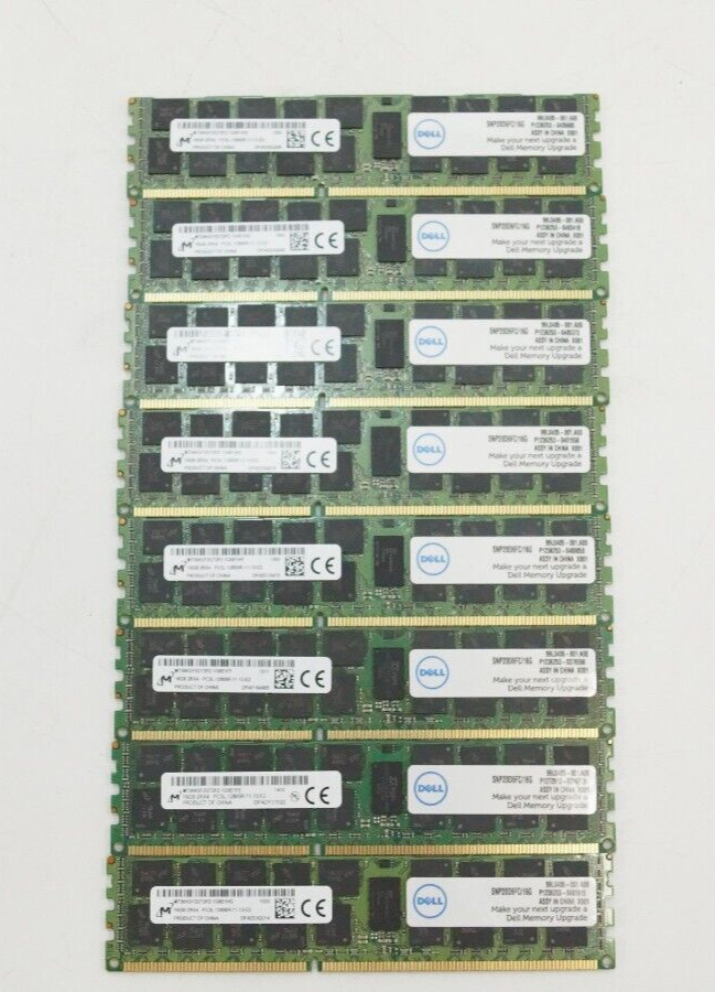128GB Micron Server RAM Kit | 8x16GB PC3L-12800R-11-E2 | MT36KSF2G72PZ-16GE1HG